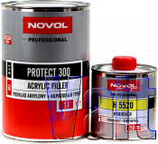 Грунт акриловий 4+1 PROTECT 300 Novol (1л) + затверджувач (0,25л), сірий