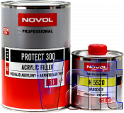 Грунт акриловый 4+1 PROTECT 300 Novol (1л) + отвердитель (0,25л), красный