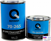 70-265-1000, Q-Refinish, Лак 2K UHS CLEARCOAT VOC 2:1 + 70-265HN-0500 Затверджувач normal, комплект 1,0л + 0,5л