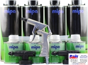 Mipa Raptor Set Защитное покрытие со структурным эффектом на базе полиуретановых смол 2K (0,75 л + 0,25л), черное, в комплекте с пистолетом для нанесения и двумя распыляющими головками