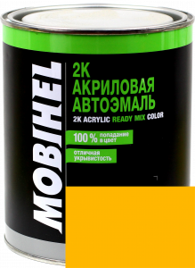 Купить 225 Эмаль акриловая Helios Mobihel "Желтая" (1л) в комплекте с отвердителем 9900 (0,5л) - Vait.ua