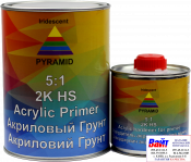 Акриловий ґрунт-наповнювач PYRAMID HS 5:1 (0,8л) + затверджувач (0,16л), сірий