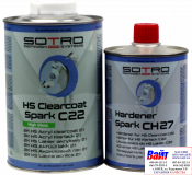 T032210, SOTRO, SOTRO HS Acryl Clearcoat Spark C22, Двухкомпонентный бесцветный акриловый лак с высоким содержанием сухого остатка(HS - High Solid), 1л. + быстрый отвердитель (T032706)